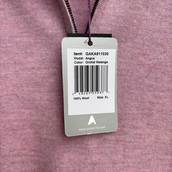 Ari8to 100% Marino Wool Mens Sweater Purple Size XL New With Tags - Picture 6 of 9